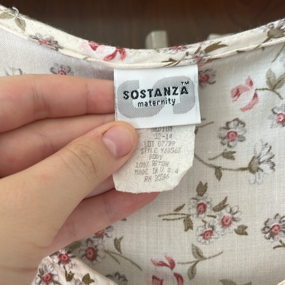 vintage floral maternity babydoll maxi dress button up - Picture 4 of 8